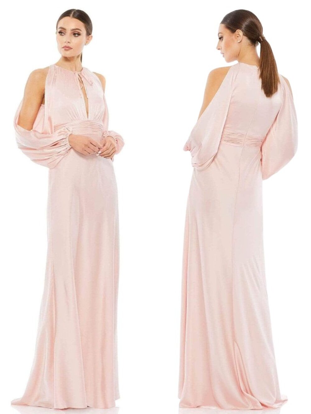 NWT Mac Duggal 70184I Cutout Gown Salmon Pink Gown